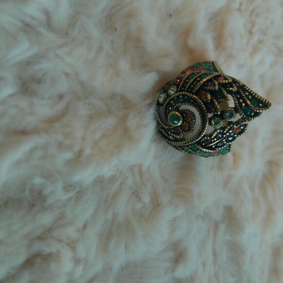 HEIDI DAUS TIERED TAPESTRY NECKLACE EARRINGS RING - Picture 4 of 13